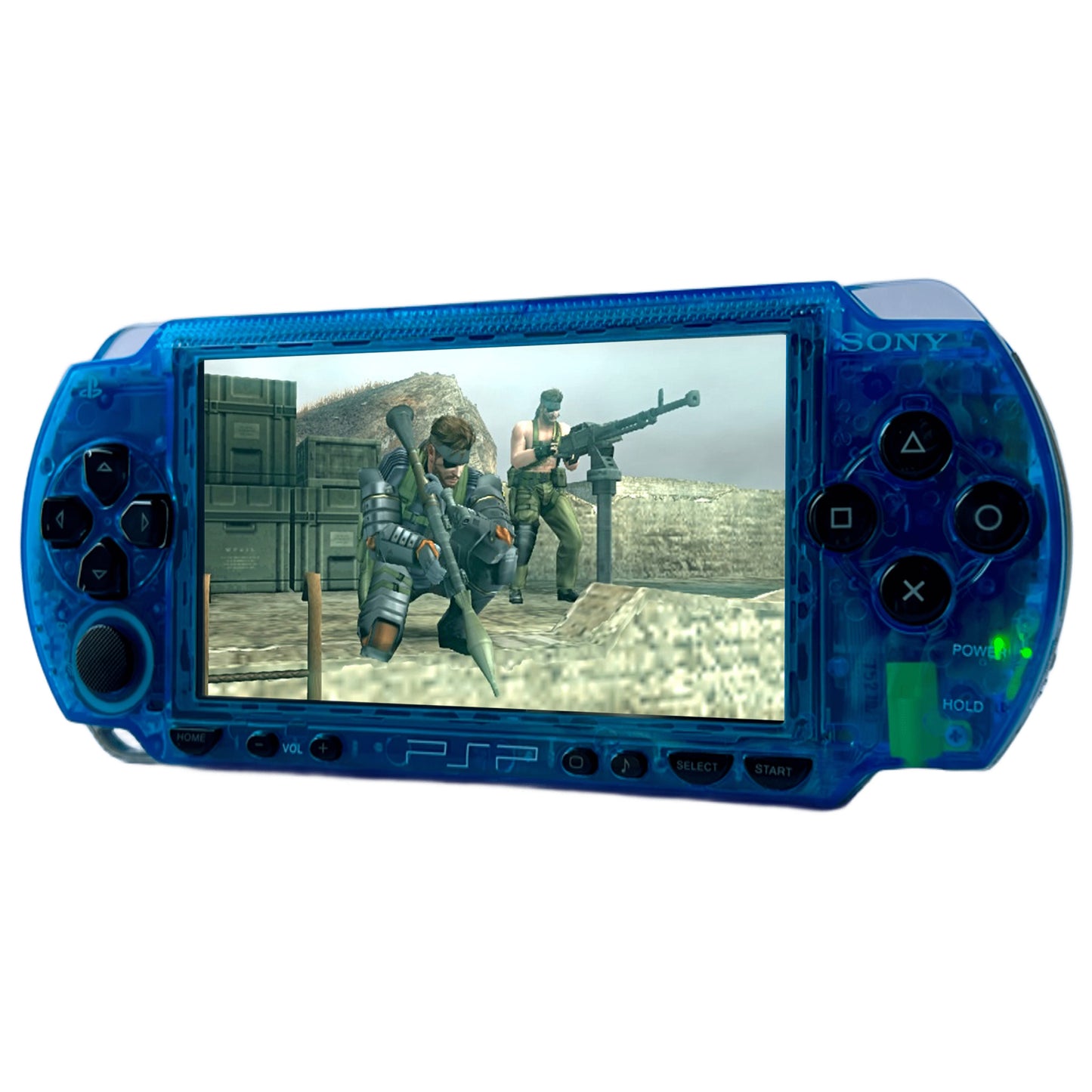 PSP 1000 Clear Blue, IPS Screen, 128GB +2000 games, 2200mAh battery (Copy)