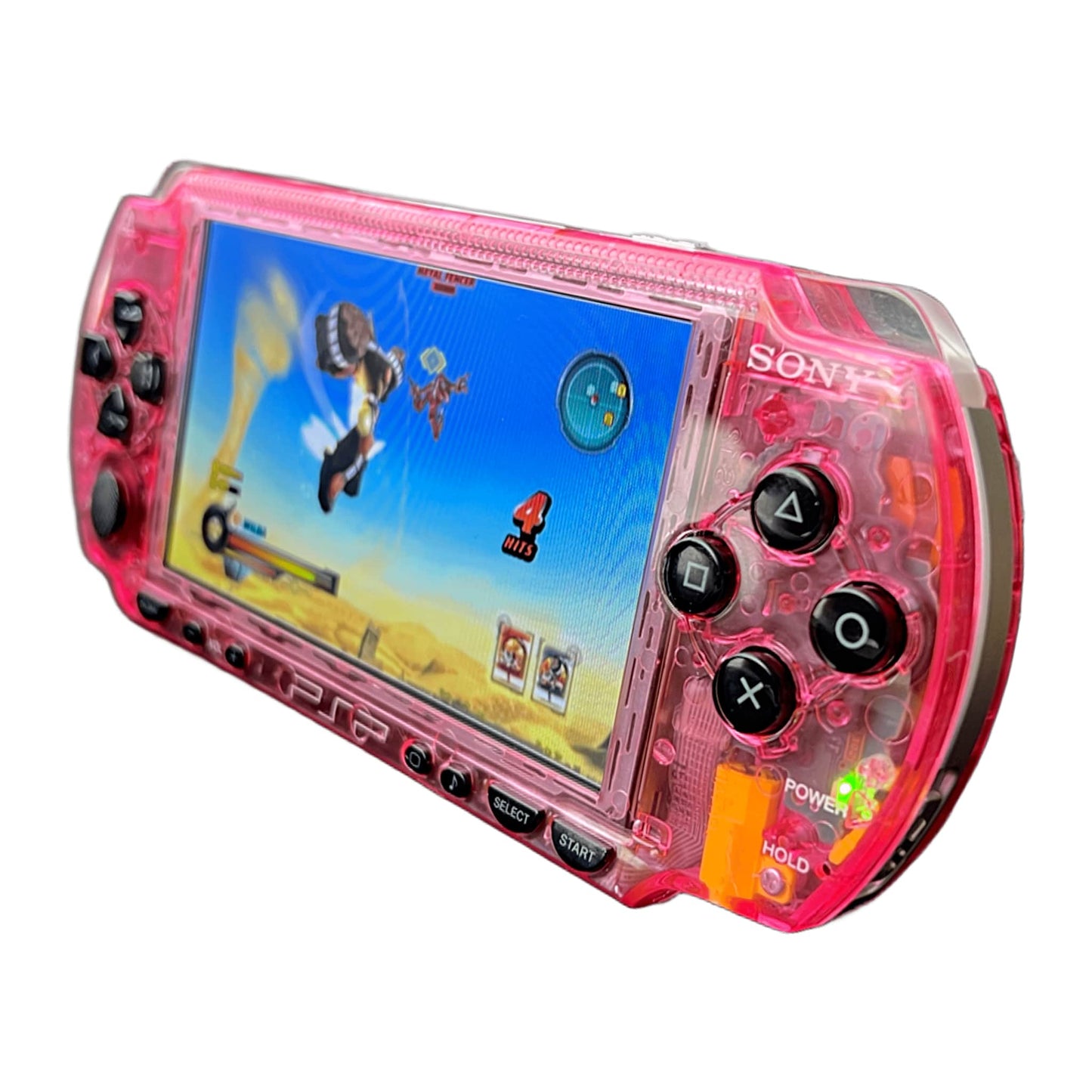 PSP 1000 Clear Pink, IPS Screen, 128GB +2000 games, 2200mAh battery